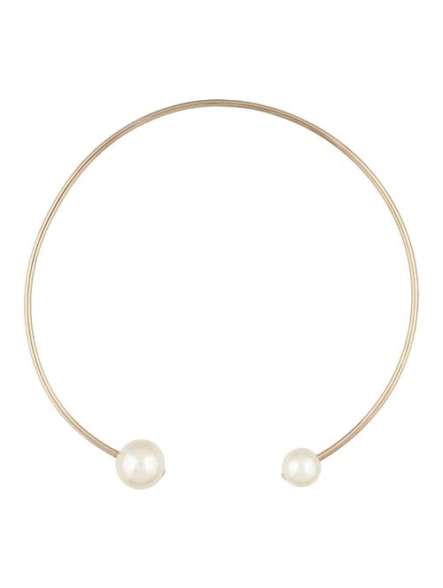 pearly gold cuff necklace - 70442 - Very Small Image - 1