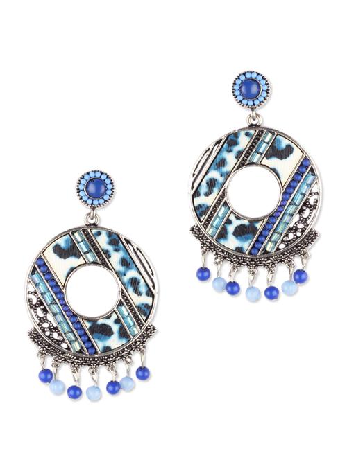 contemporary blue chandelier earrings - 71487 - Very Small Image - 1