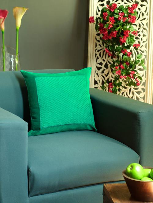 Velvet Teal Cushion Cover - 7160 - Very Small Image - 1