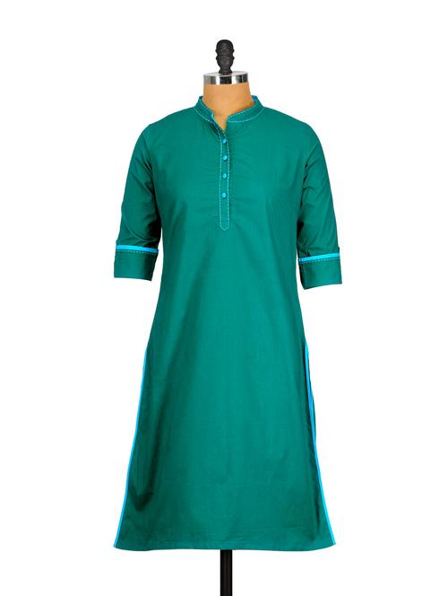 smart green kurta - 72665 - Very Small Image - 1