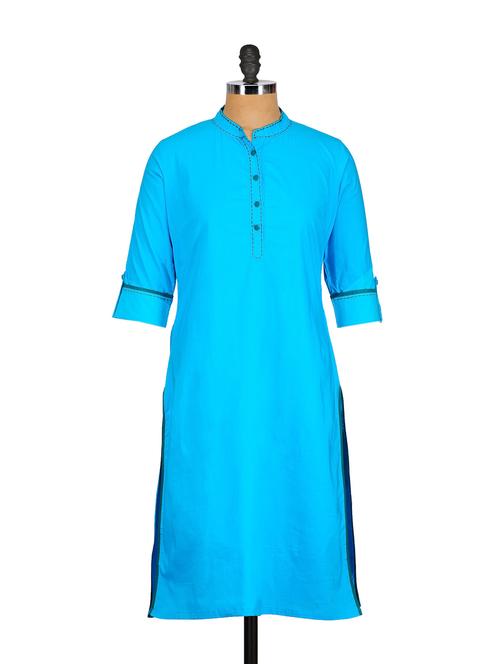 smart blue kurta - 72666 - Very Small Image - 1