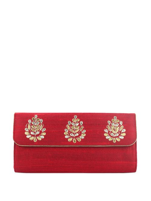 red clutch with gota-patti work - 72795 - Very Small Image - 1