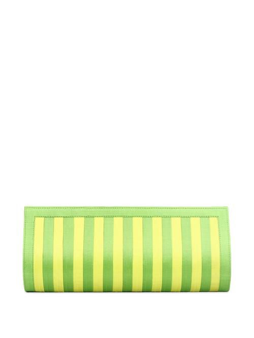 yellow & green silk striped clutch - 72805 - Very Small Image - 1
