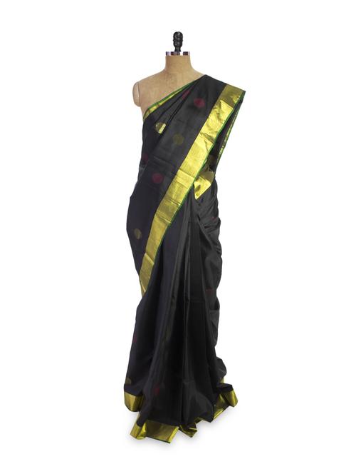 beautiful black saree - 74097 - Very Small Image - 1