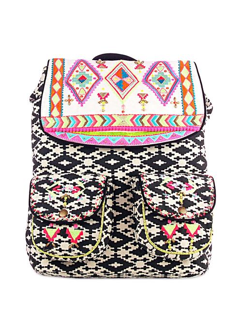 ikat embroidered backpack with laptop protection - 74182 - Very Small Image - 1
