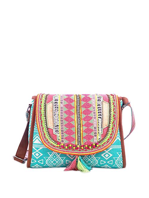 tribal embroidered cross body bag - 74198 - Very Small Image - 1