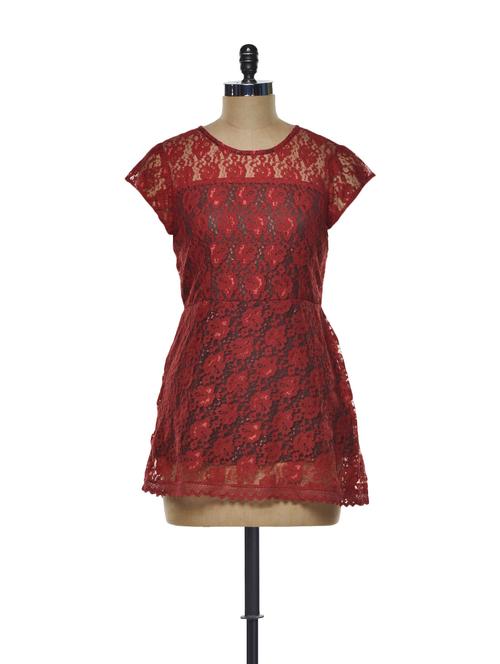 red and black lace top - 74347 - Very Small Image - 1