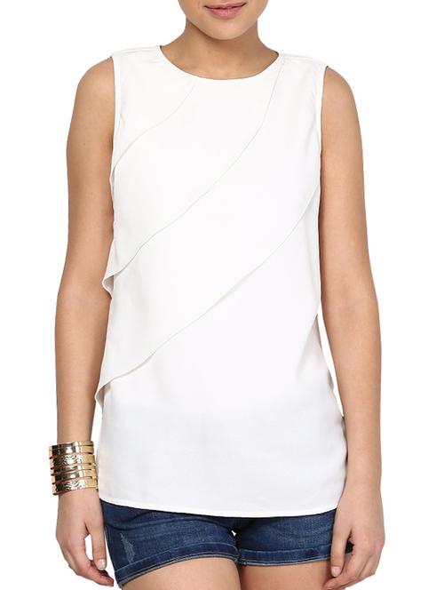 zippered white top in layers - 75663 - Very Small Image - 1