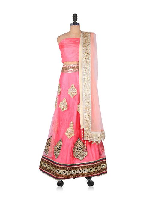 Alluring Pink Lehenga - 76197 - Very Small Image - 1