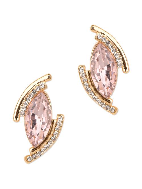 pink crystal stud earrings - 77329 - Very Small Image - 1