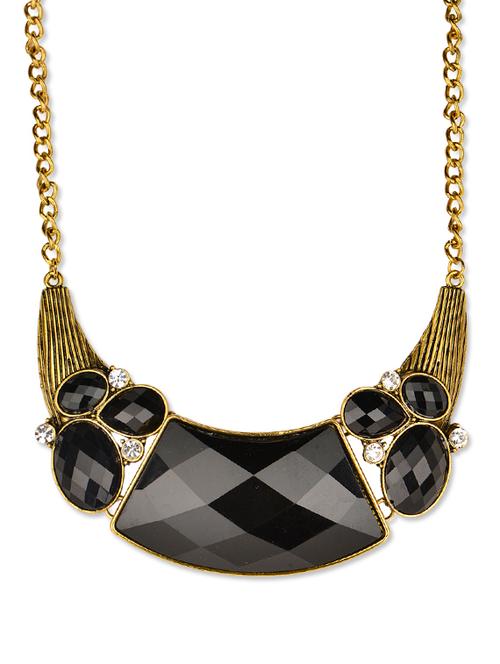 black rhinestone charm necklace - 77344 - Very Small Image - 1