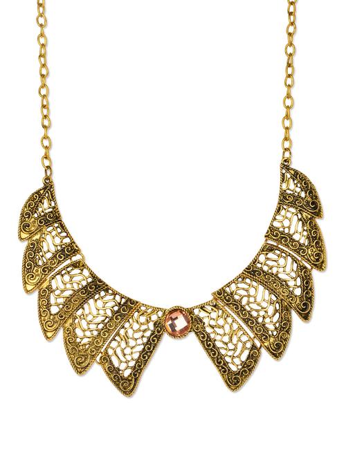 elegant gold motif necklace - 77351 - Very Small Image - 1