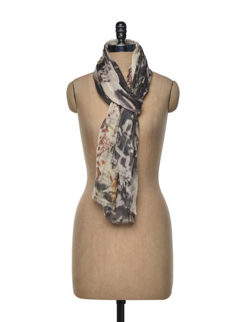 pure pashmina digital printed stole - 77485 - Very Small Image - 1