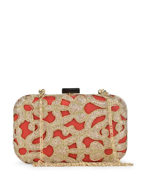 zari adorned box clutch - 77624 - Very Small Image - 1