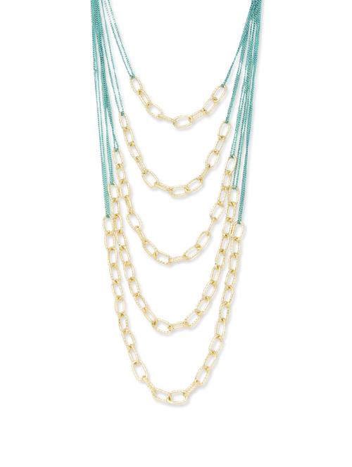 turq bling layered curtain necklace - 80086 - Very Small Image - 1