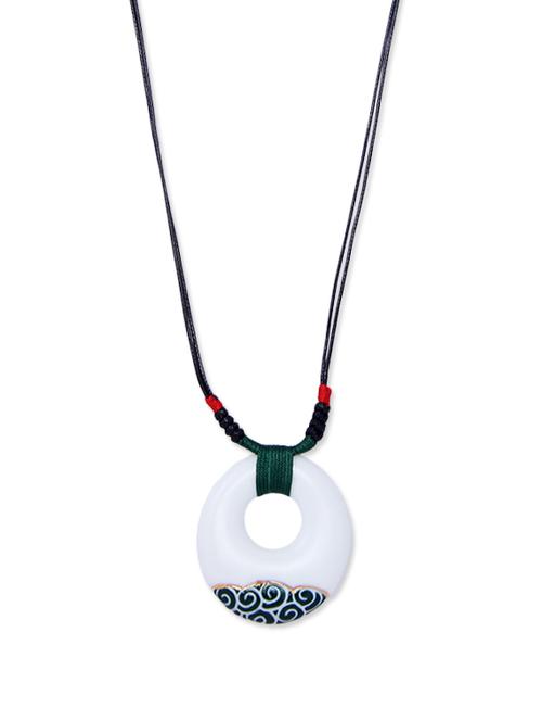 winsome white ceramic neckpiece - 80176 - Very Small Image - 1