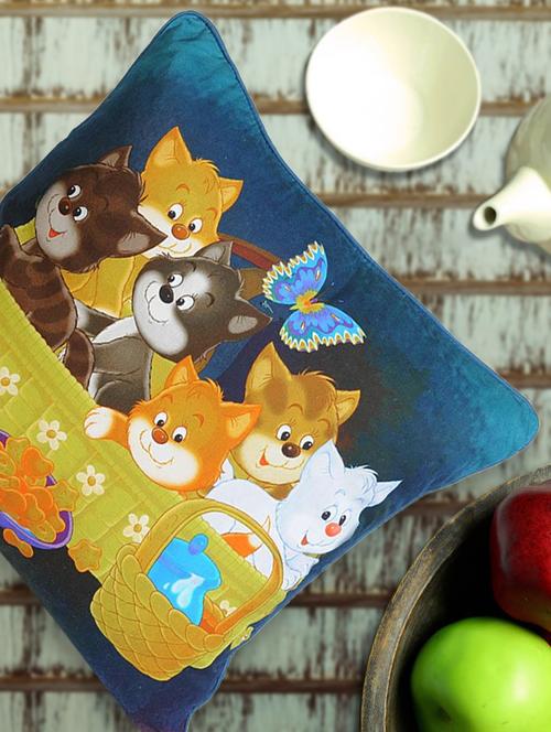 multi kitten print cushion cover - 82323 - Very Small Image - 1