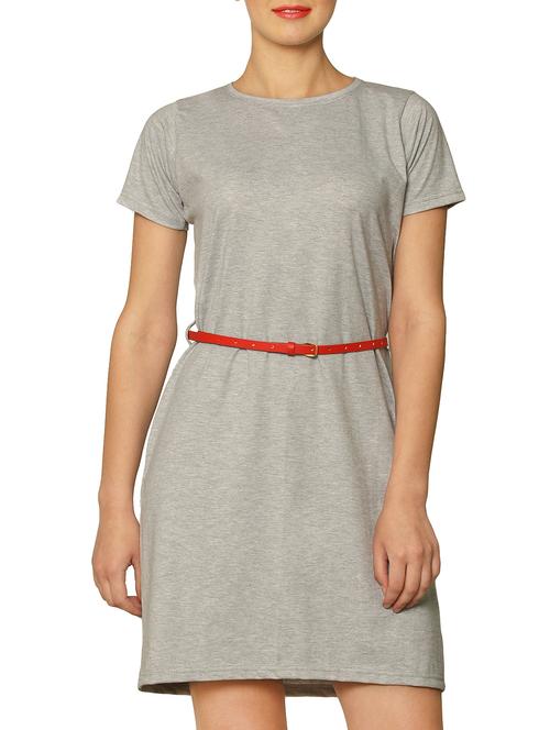 grey cotton belted dress - 82685 - Very Small Image - 1