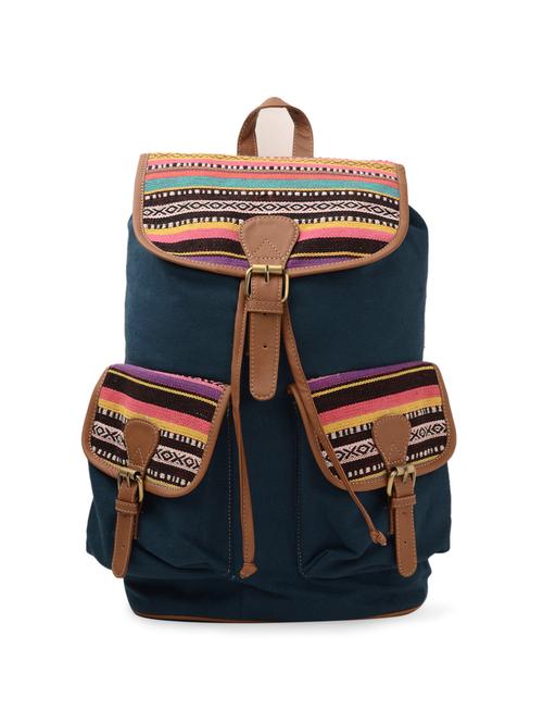 navy blue canvas backpack - 83562 - Very Small Image - 1