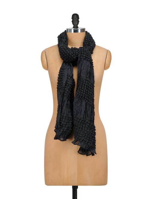 black woolen knit scarf - 848466 - Very Small Image - 1