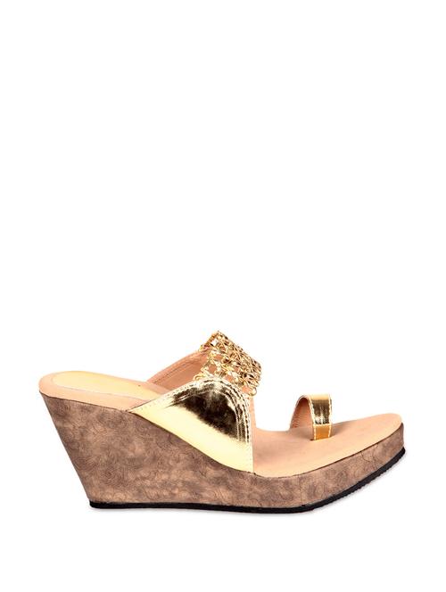stylish gold ethnic wedges - 848976 - Very Small Image - 1