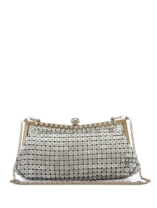 silver clutch with matte sequins - 850189 - Very Small Image - 1