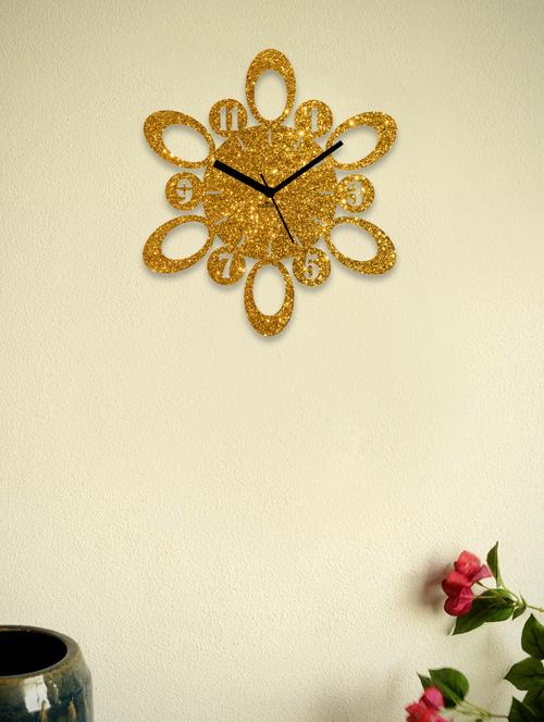 glitter atomic numbers wall clock- golden - 850287 - Very Small Image - 1