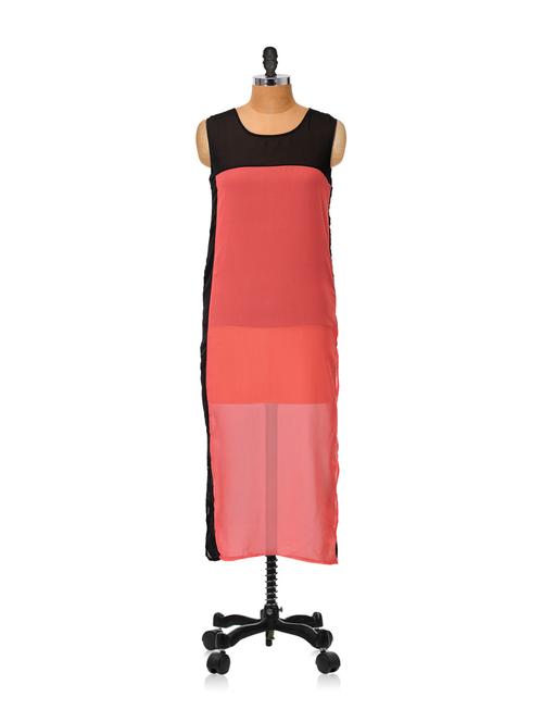 colour block long kurti - 85099 - Very Small Image - 1