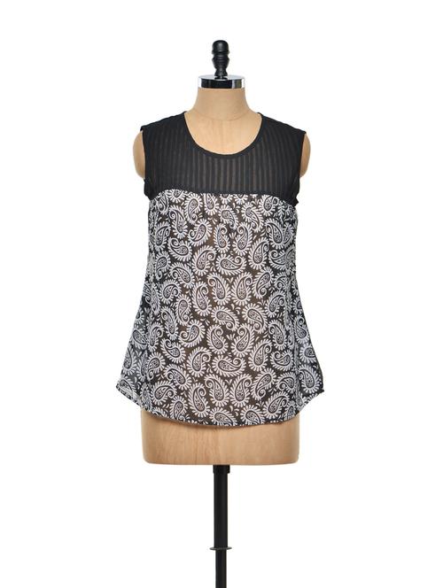 paisley print pintucked georgette top - 851528 - Very Small Image - 1