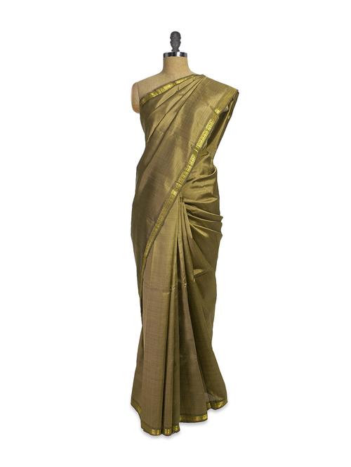 mehendi green saree - 851763 - Very Small Image - 1