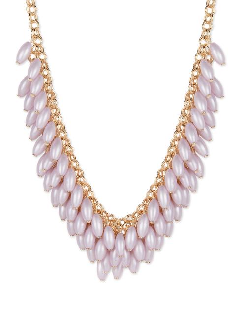 mauve beads chunky neckpiece - 852638 - Very Small Image - 1