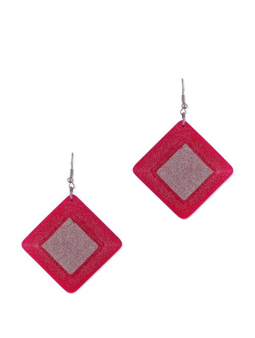 magenta and silver marble stone earrings with crystals - 852867 - Very Small Image - 1