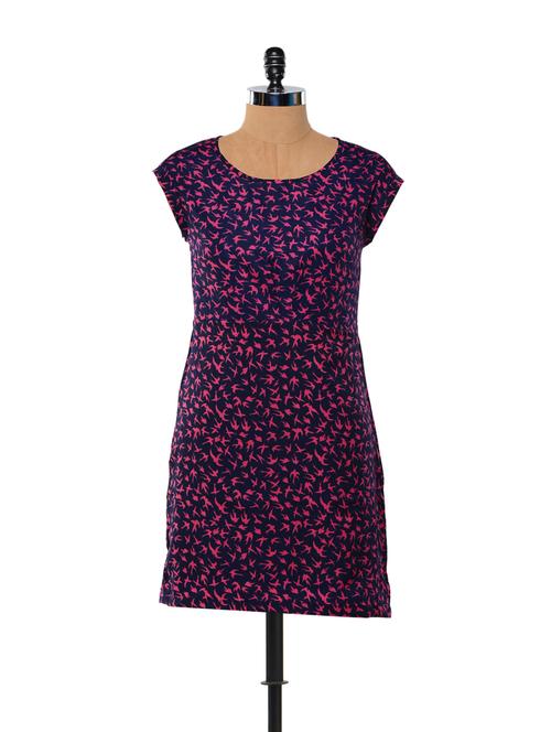 purple printed cotton dress - 85334 - Very Small Image - 1