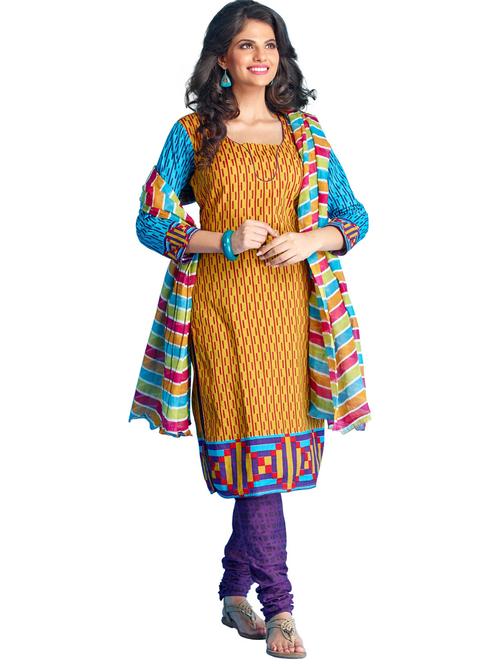 Colorful Unstitched Dress Material - 853490 - Very Small Image - 1
