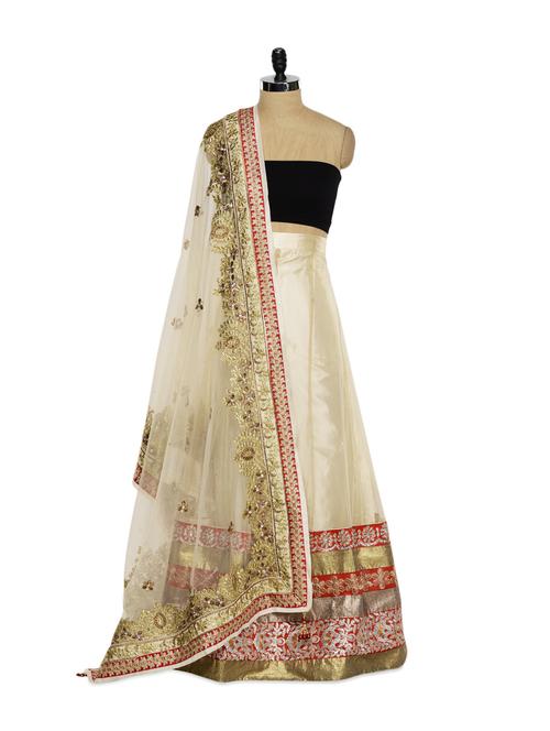 Cream Lehenga Set - 853976 - Very Small Image - 1