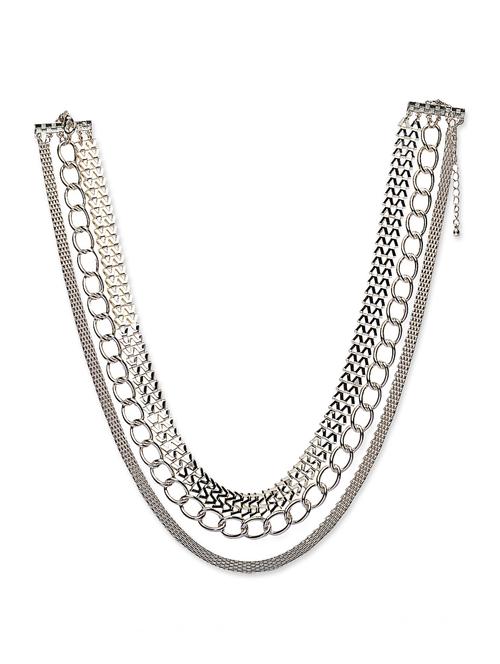 silver multi chain chunky necklace - 854325 - Very Small Image - 1