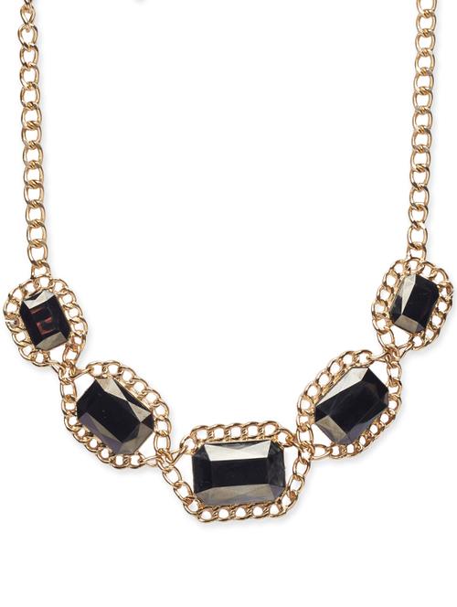 black stone gold chain necklace - 854342 - Very Small Image - 1
