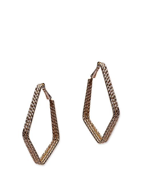 angular textured hoop earrings - 854358 - Very Small Image - 1
