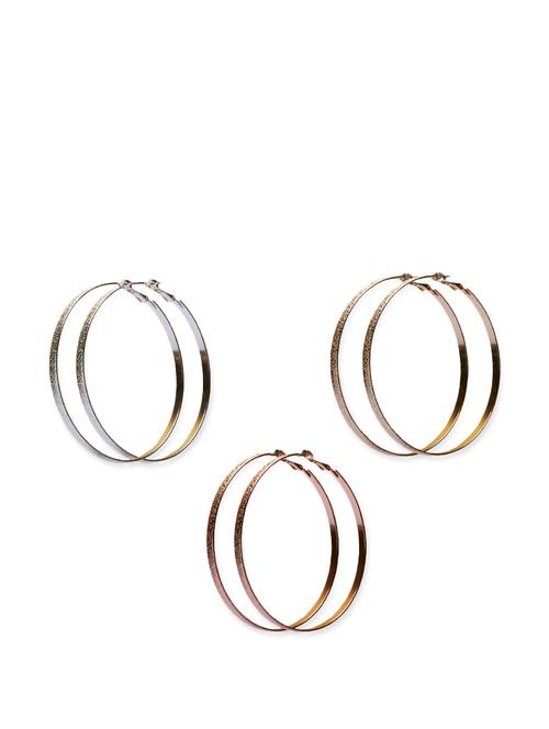 textured hoop earrings set of three - 854361 - Very Small Image - 1