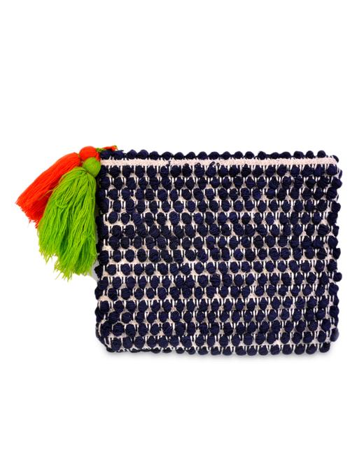 offwhite and navy blue canvas pouch - 855220 - Very Small Image - 1