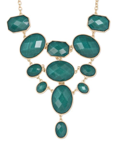 bold emerald stones neckpiece - 860258 - Very Small Image - 1