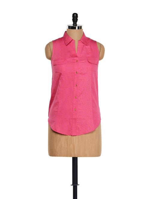 stylish pink cotton top - 860986 - Very Small Image - 1