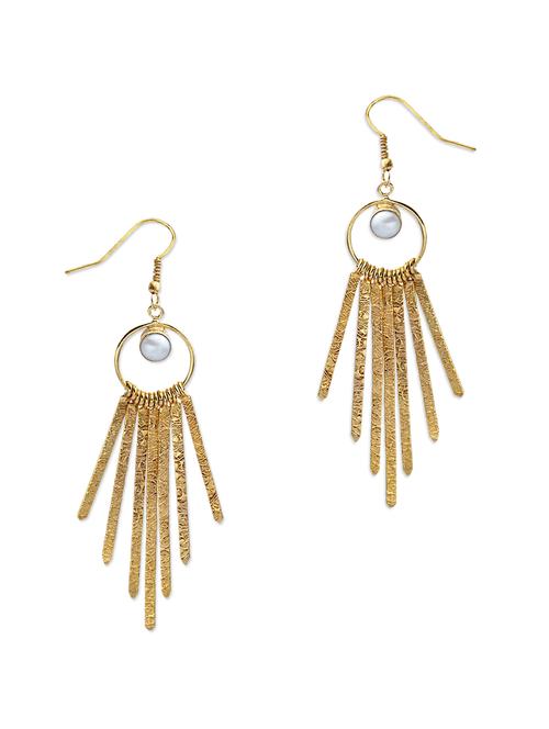 textured tassel gold danglers - 861080 - Very Small Image - 1