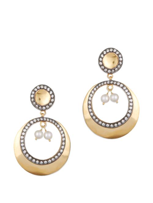 studded modish circular earrings - 861096 - Very Small Image - 1