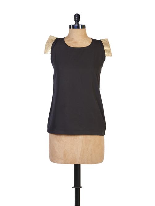 sequined sleeved solid top - 861154 - Very Small Image - 1