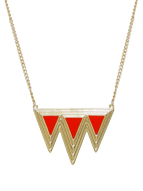 vintage red triangle charm necklace - 861262 - Very Small Image - 1