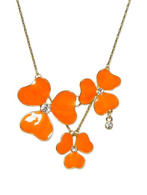 orange flowers charm necklace - 861305 - Very Small Image - 1