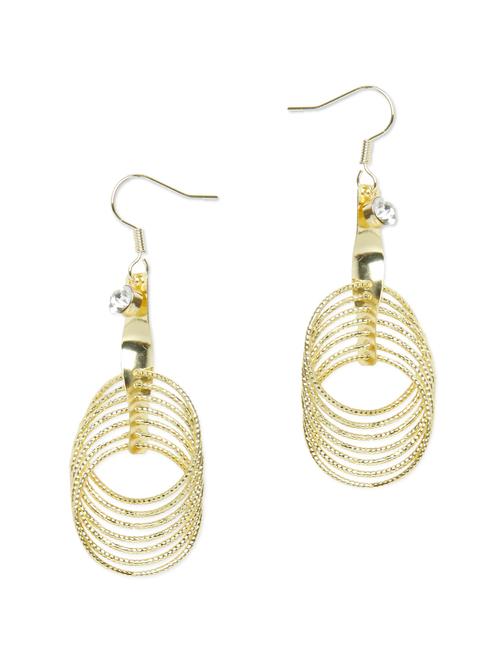 round gold drop earrings - 861354 - Very Small Image - 1