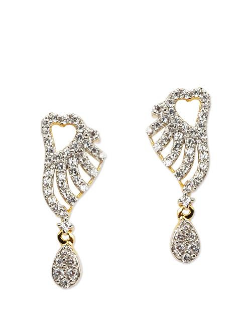sparkling gold and silver plated drop earrings - 861676 - Very Small Image - 1
