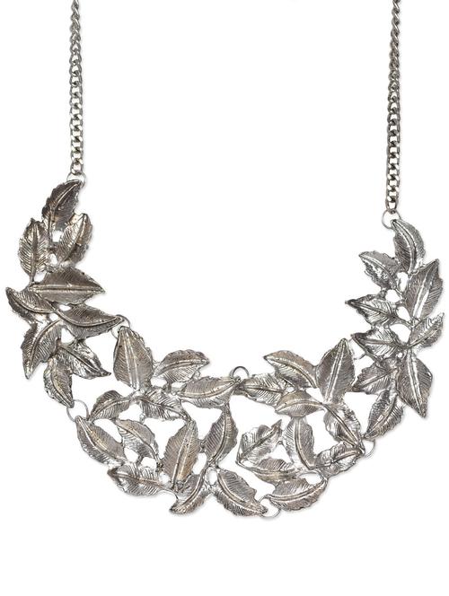 silver leaf patterned pretty neckpiece - 862795 - Very Small Image - 1